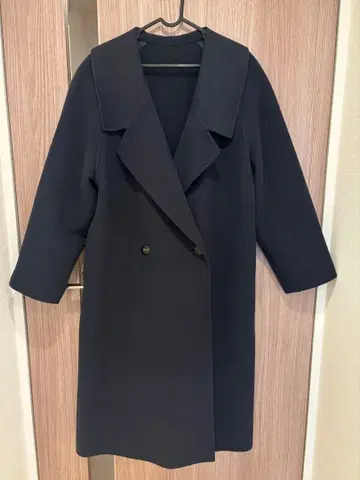 네이비 울 롱 코트