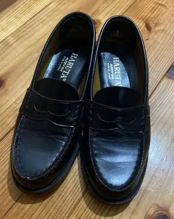 HARUTA 블랙 가죽 로퍼 24.5EE