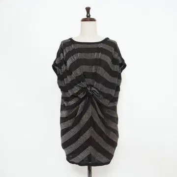 3.1 필립림 라메 보더 트위스트 튜닉 블랙 XS*GD1028