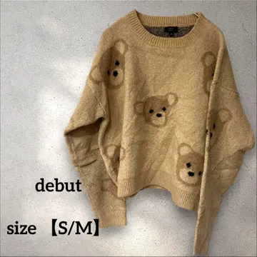 debut [ S/M ] 곰 무늬 베이지 스웨터