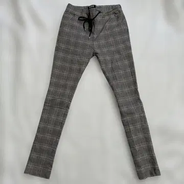 RTEG 체크 무늬 스키니 팬츠