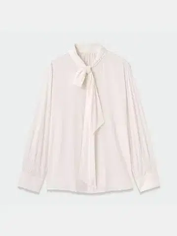 [블라우스] 와셔 보타이 블라우스 화이트