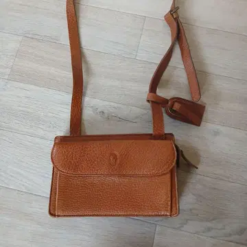 폴로 랄프 로렌 브라운 가죽 숄더백