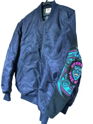 QEE 한정판 x santacruz 산타크루즈 ma-1 자켓 네이비