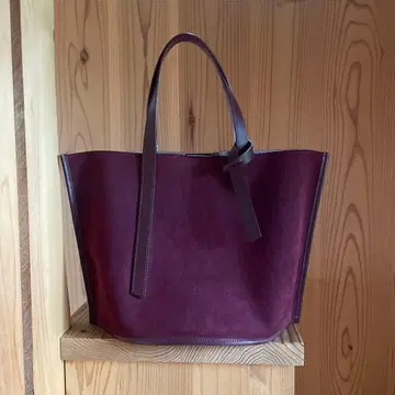 새상품급 [필앤테이스트] 스웨이드 토트백 버건디