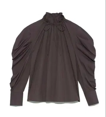 프릴 스탠드 카라 블라우스 다크 브라운 SNIDEL 스나이델