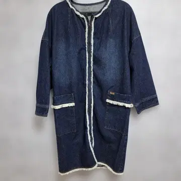 RUXERUXEde vanbe 데님 롱 겉옷 7부 소매 봄