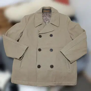 BEAMS 안감 퀼팅 피 코트 베이지