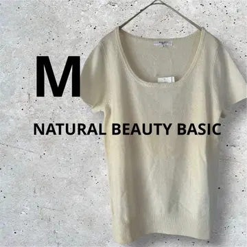 캐시미어 100% 내추럴 뷰티 베이직 반팔 니트 아이보리 새상품