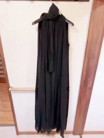 블랙 롱 드레스 리본 포함