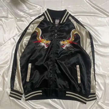 광현 스카잔 용 일본풍 패턴 자수 스카잔 블랙 Y2K