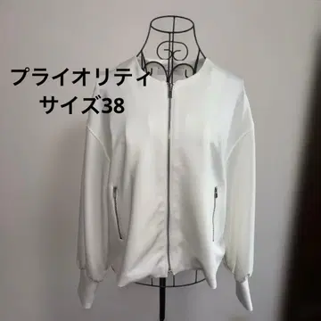 PRIORITY 프라이오리티 노카라 자켓 화이트