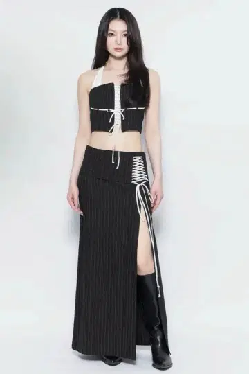 Theredthread S lace up corset skirt