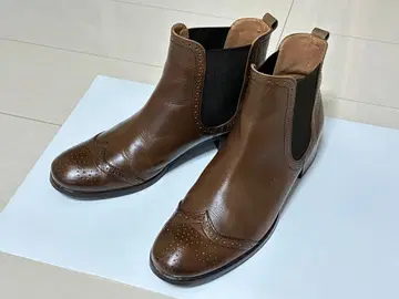 브라운 사이드 고어 부츠 가죽