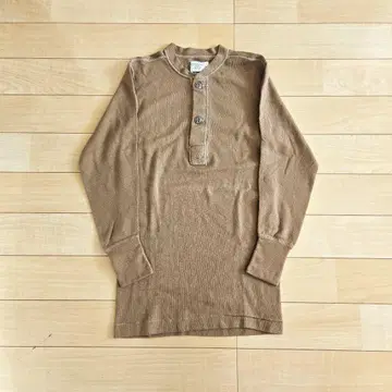 90s 미군 헨리넥 언더셔츠 브라운 군용 서멀 구제 의류