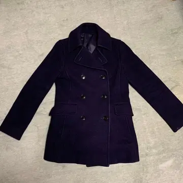 네이비 울 피 코트 더블 브레스트