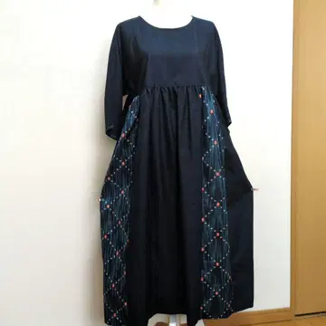 기모노 리메이크 진면 하이웨스트 돌먼 슬리브 원피스