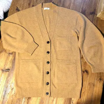 일리안 로브 니트 가디건 울 볼륨 소매 일본제 베이지