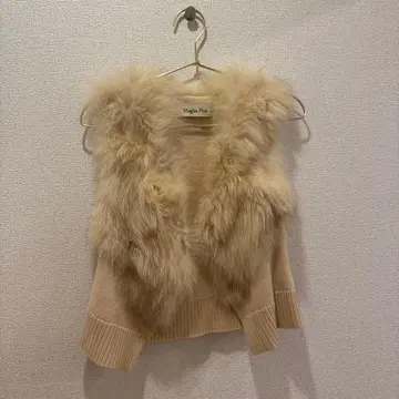 Maglia Plus 퍼 베이지 니트 베스트 F