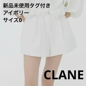 택 포함 미사용 새상품 CLANE DAD SHORT PANTS 아이보리