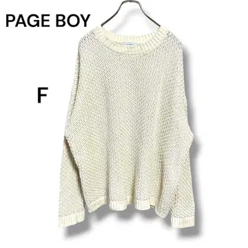 PAGEBOY 여유로운 느낌 와플 편직 니트 아이보리 F 남녀 공용 가능