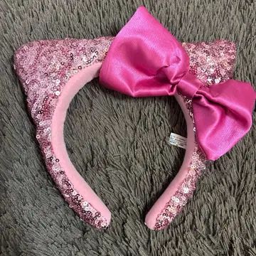 핑크 스팽글 리본 머리띠 키티 유니버셜