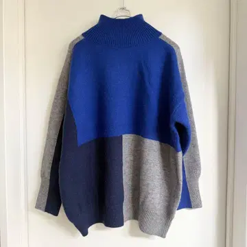 koibitomisaki 블루 하이넥 스웨터 니트 빅