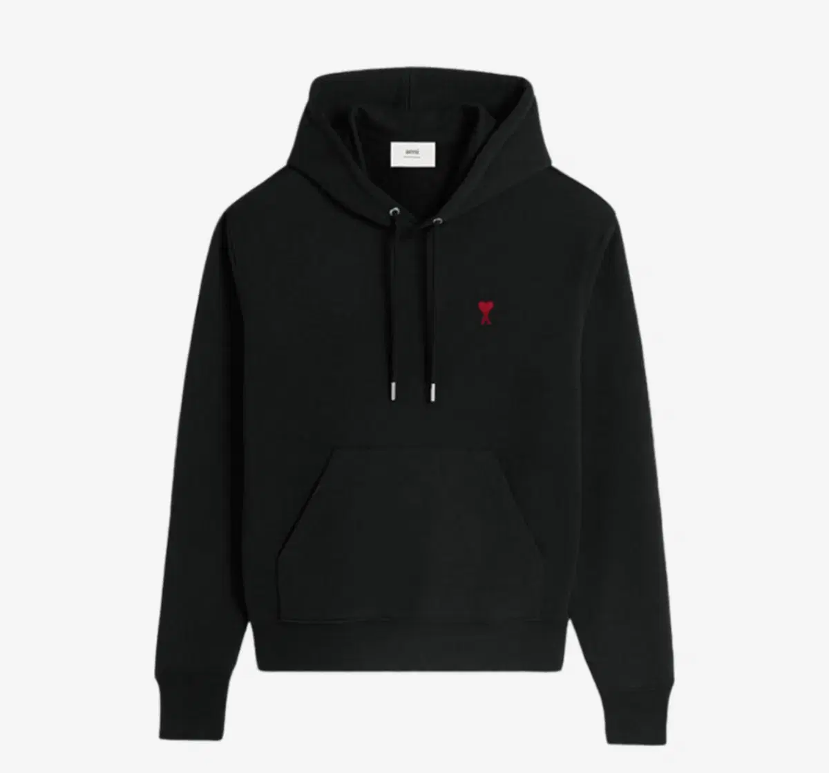 Ami Small Heart Logo Black Hoodie
