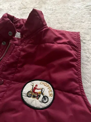 chopper 와펜 버건디 퀼팅 베스트
