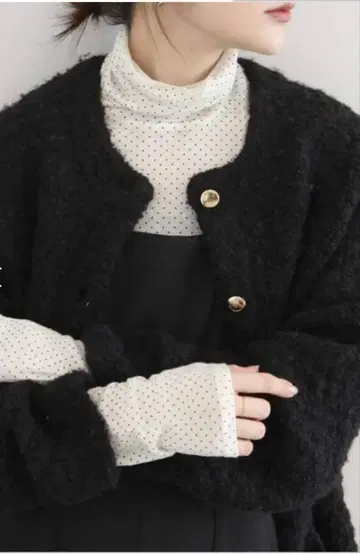 미사용 슬로브 이에나 울 혼방 터틀 도트 무늬