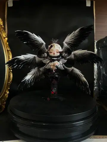 POPMART 스컬 팬더 블랙 엔젤 커스텀