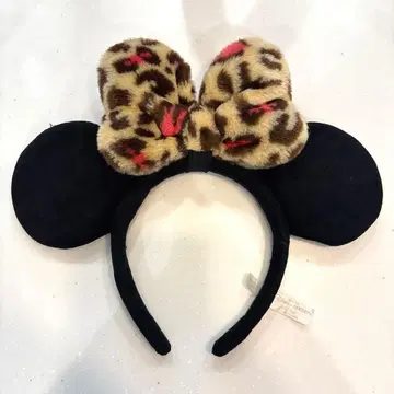 레어! Disney 디즈니 미니 레오파드 무늬 리본 머리띠