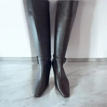 미사용급 Pitti 피티 니하이 부츠 23.5EE 다크 브라운