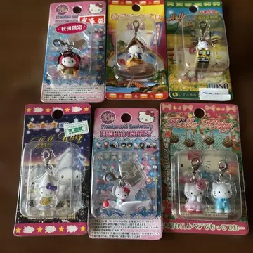 헬로키티 지역 한정판 스트랩 지퍼 마스코트 6개 세트 4 미개봉품