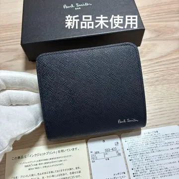 미사용 새상품 폴스미스 지갑 접이식 지갑 브라이트 스트라이프 플라 네이비