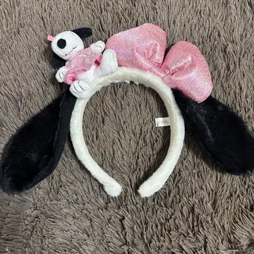 머리띠 스누피 핑크