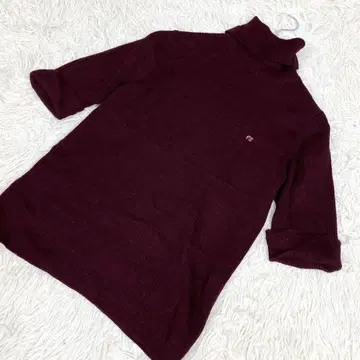 폴스미스 터틀넥 니트 반팔 와인 레드 M 사이즈