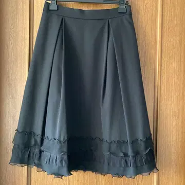 플레어 스커트 블랙 프릴 포함 42