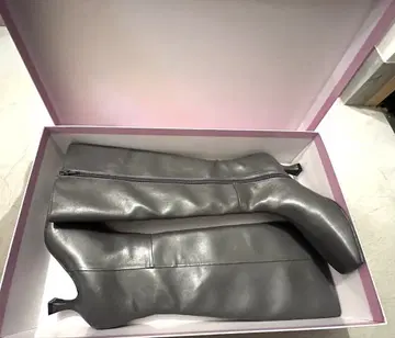 rienda 스퀘어토 슬림 롱 부츠 그레이