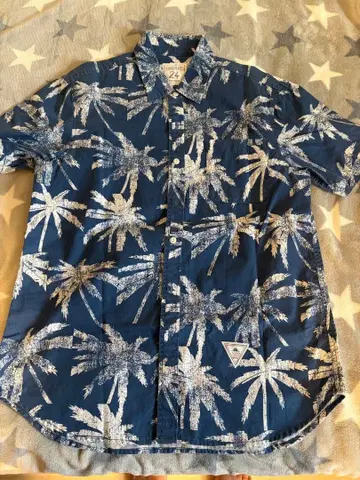 CHRISTIAN' 24 야자수 패턴 반팔 셔츠