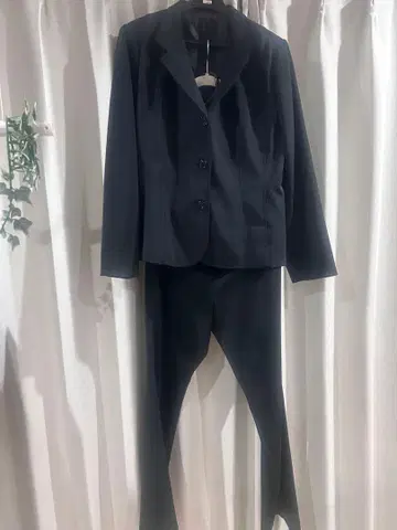 빅 사이즈 17호 블랙 팬츠 수트 싱글 버튼