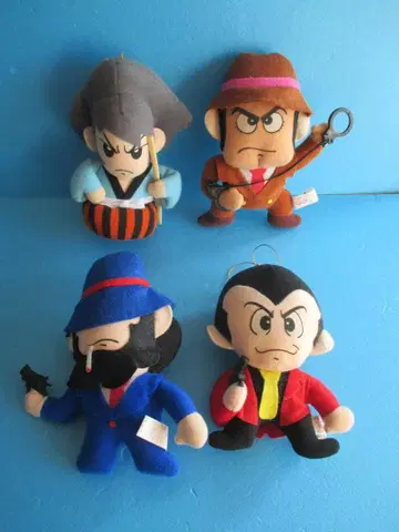 골동품 루팡 3세 봉제 인형 4종 프라이스 지겐 고에몽 제니가타