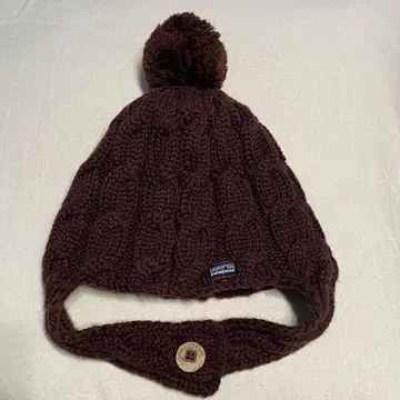 patagonia 브라운 니트 모자 폼폼 포함