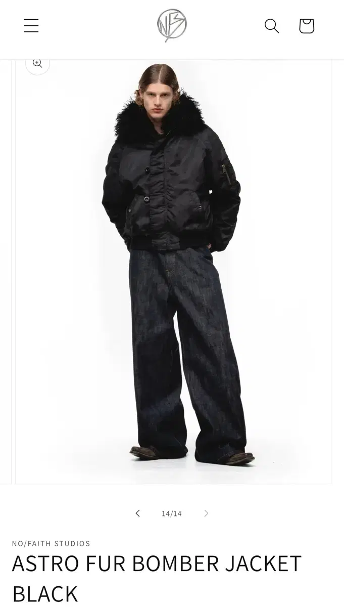 [M] No Face Studio Astro Fur Bomber Jacket N2B