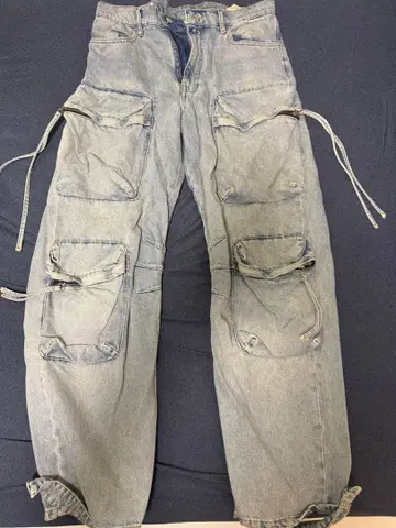 ZARA 라이트 블루 카고 데님 팬츠