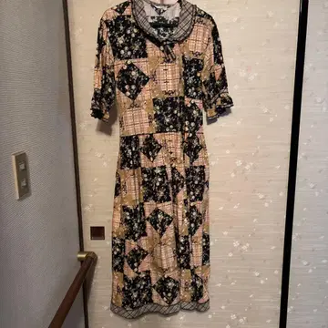 Pink House 패치워크 패턴 원피스