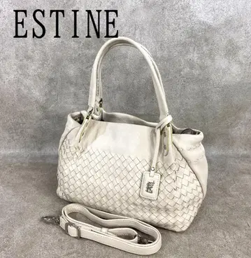 [ 미사용 ] ESTINE 에스 티 느 소가죽 뜨개질 2 웨이 토트백