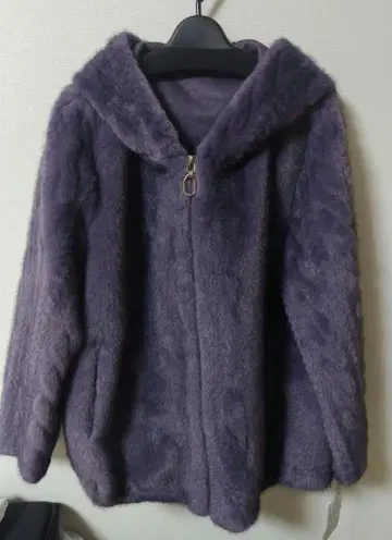 스콧 클럽 케이블 디자인 퍼 블루종 새상품 택 포함 퍼플