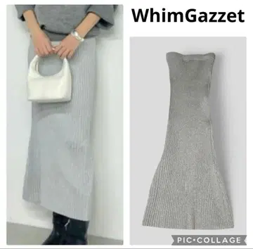 [윔 가젯] 라메 니트 핏 스커트