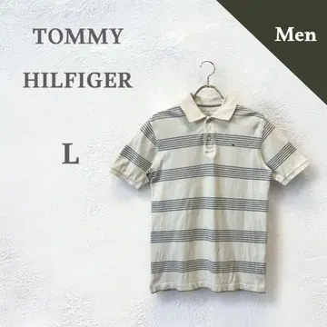 타미힐피거 남성용 피케 셔츠 상의 반팔 보더 큰 사이즈